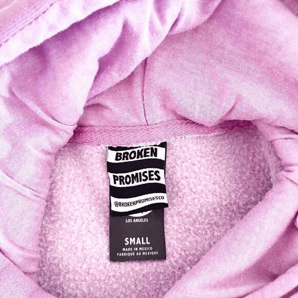 Broken Promises Womens Smother Graphic Hoodie Cotton Lavender Fleece Inner Small - Picture 4 of 8